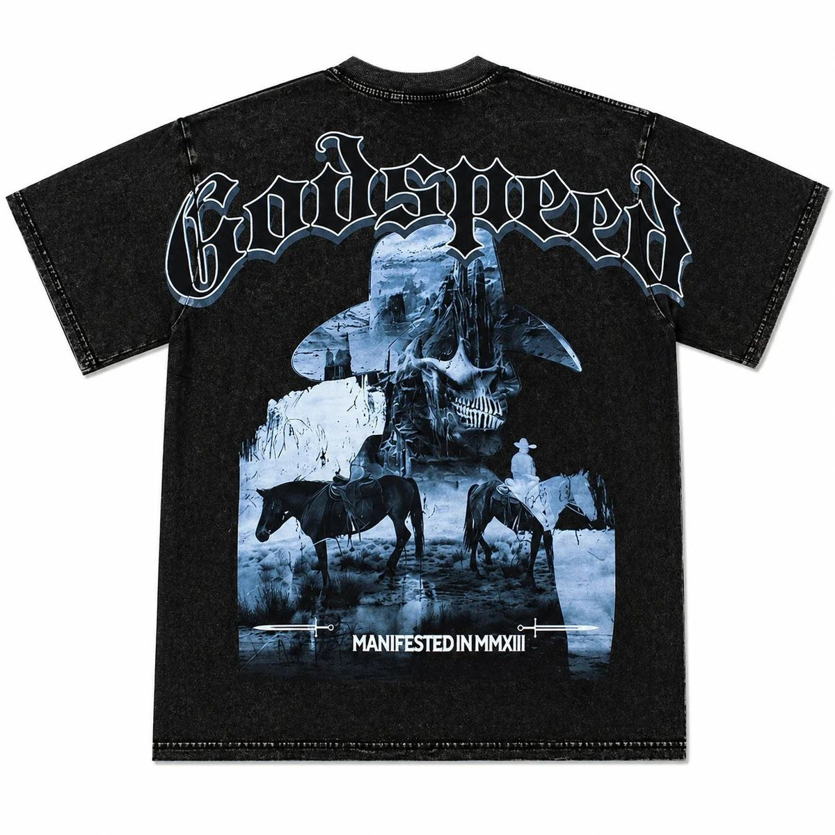 Godspeed Western Skull Riders T-Shirt Black