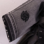 Godspeed Monogram Denim Shorts Grey