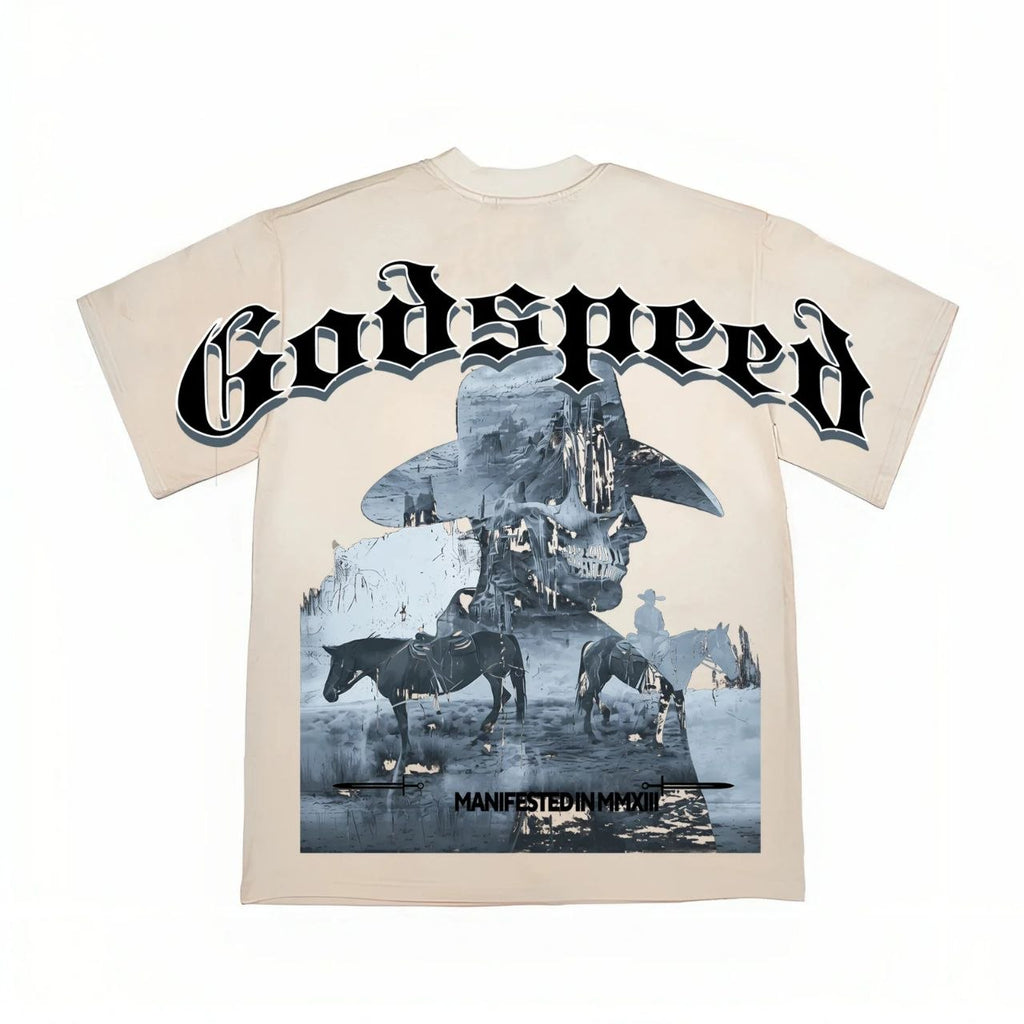 Godspeed Western Skull Riders T-Shirt Beige