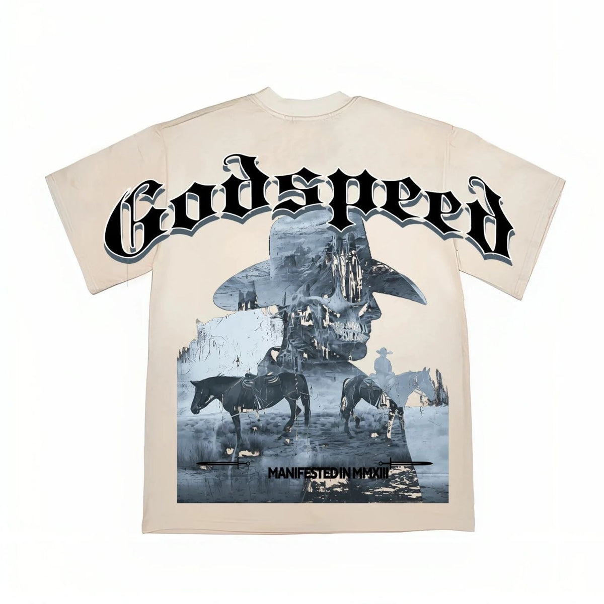 Godspeed Western Skull Riders T-Shirt Beige
