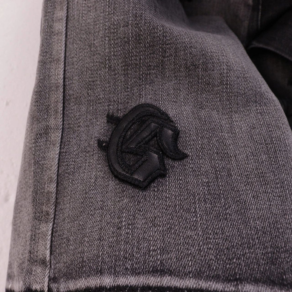Godspeed Monogram Denim Shorts Grey
