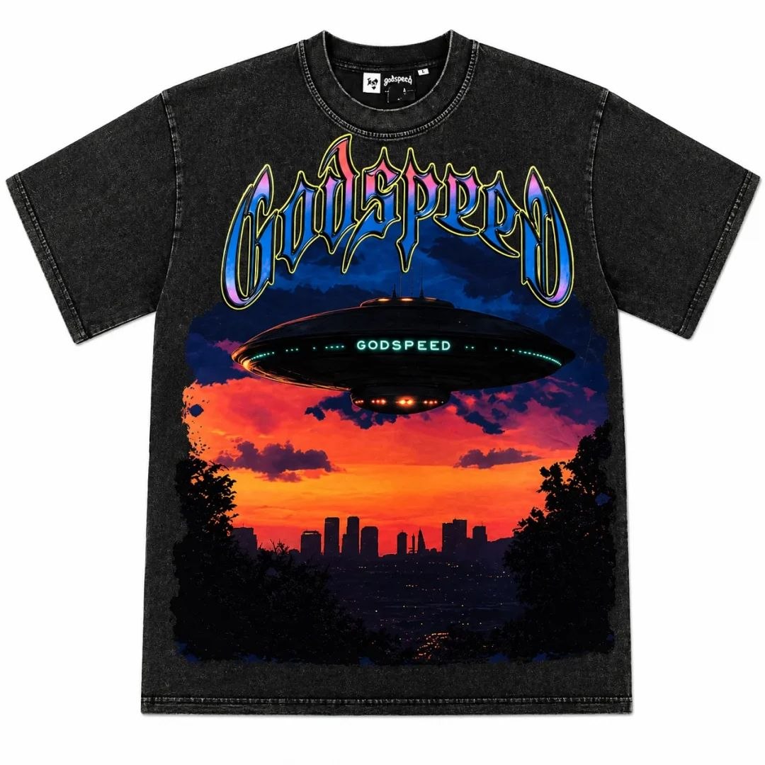 Godspeed UFO Sunset T-Shirt Black