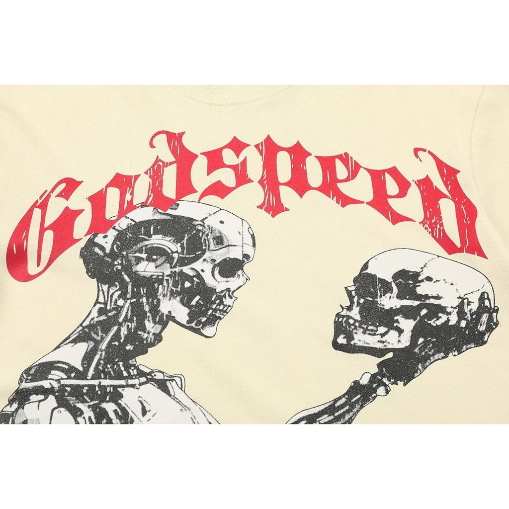 Godspeed Cyber Skull T-Shirt Beige