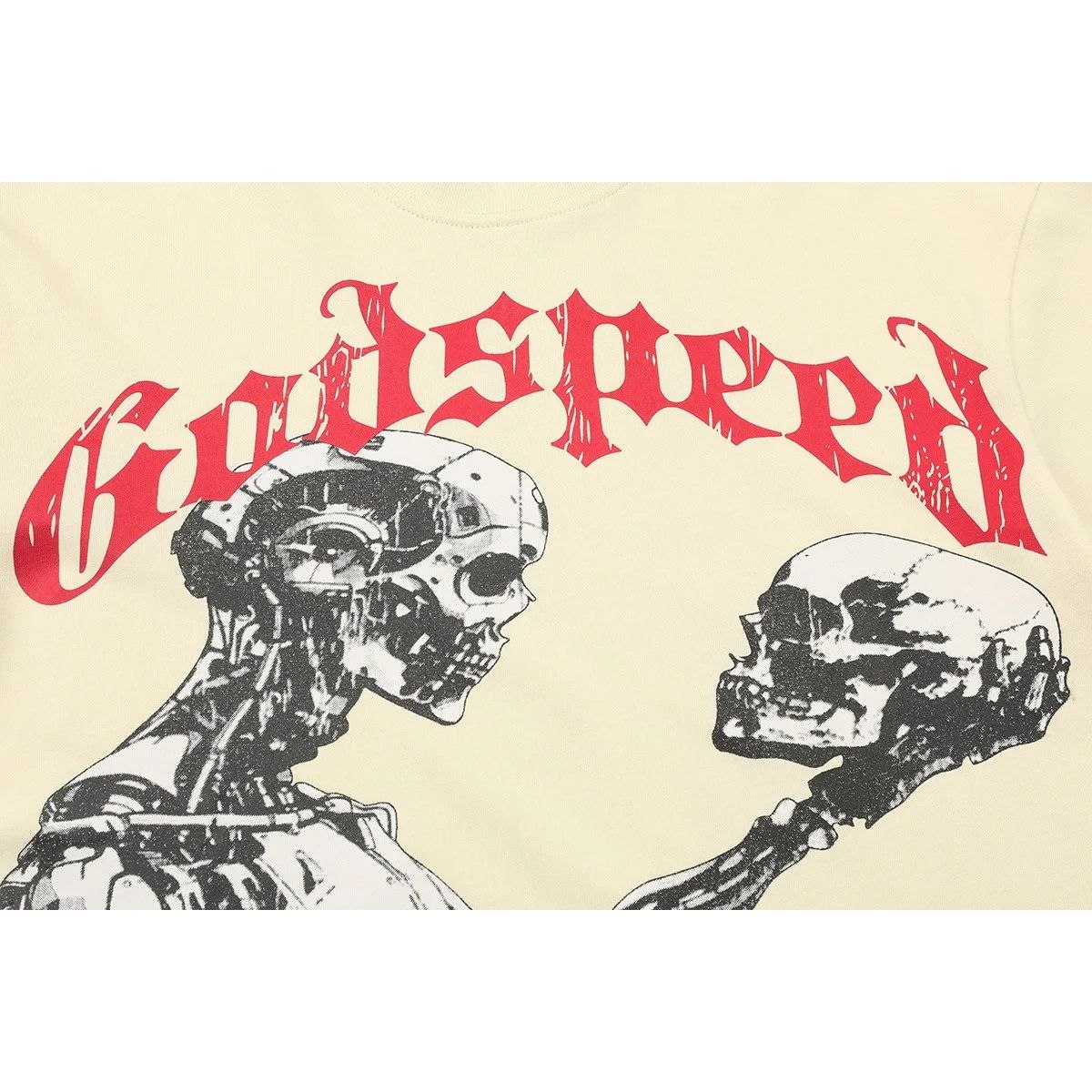 Godspeed Cyber Skull T-Shirt Beige
