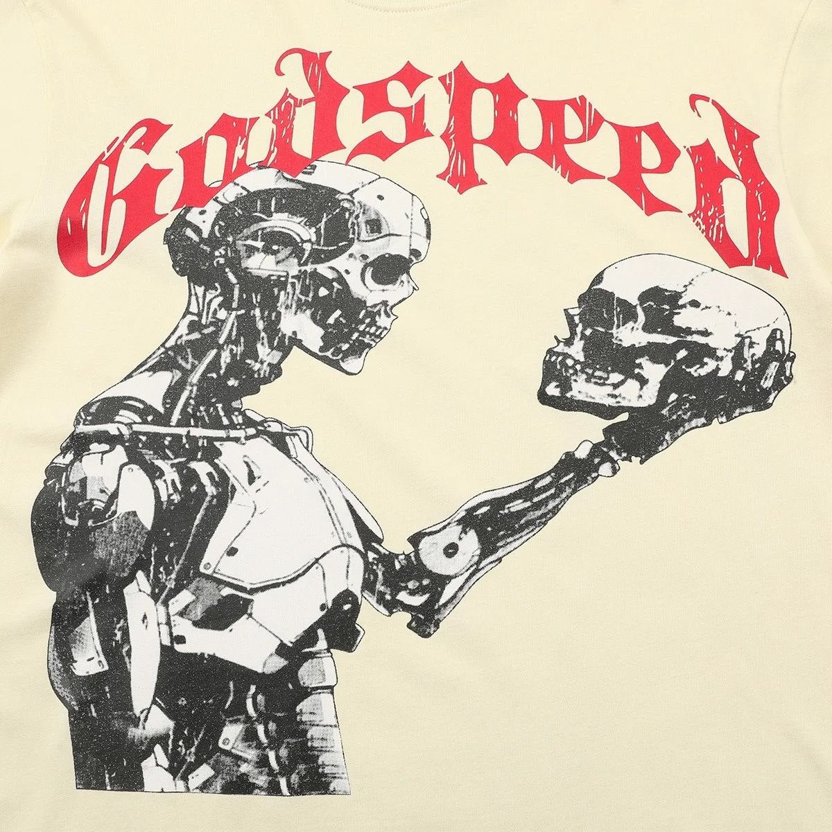 Godspeed Cyber Skull T-Shirt Beige