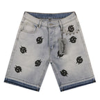 Godspeed Monogram Denim Shorts Light Blue