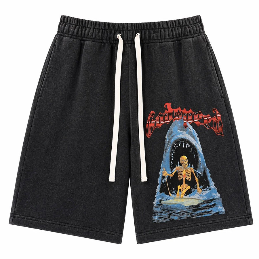 Godspeed Shark Skeleton Shorts Black