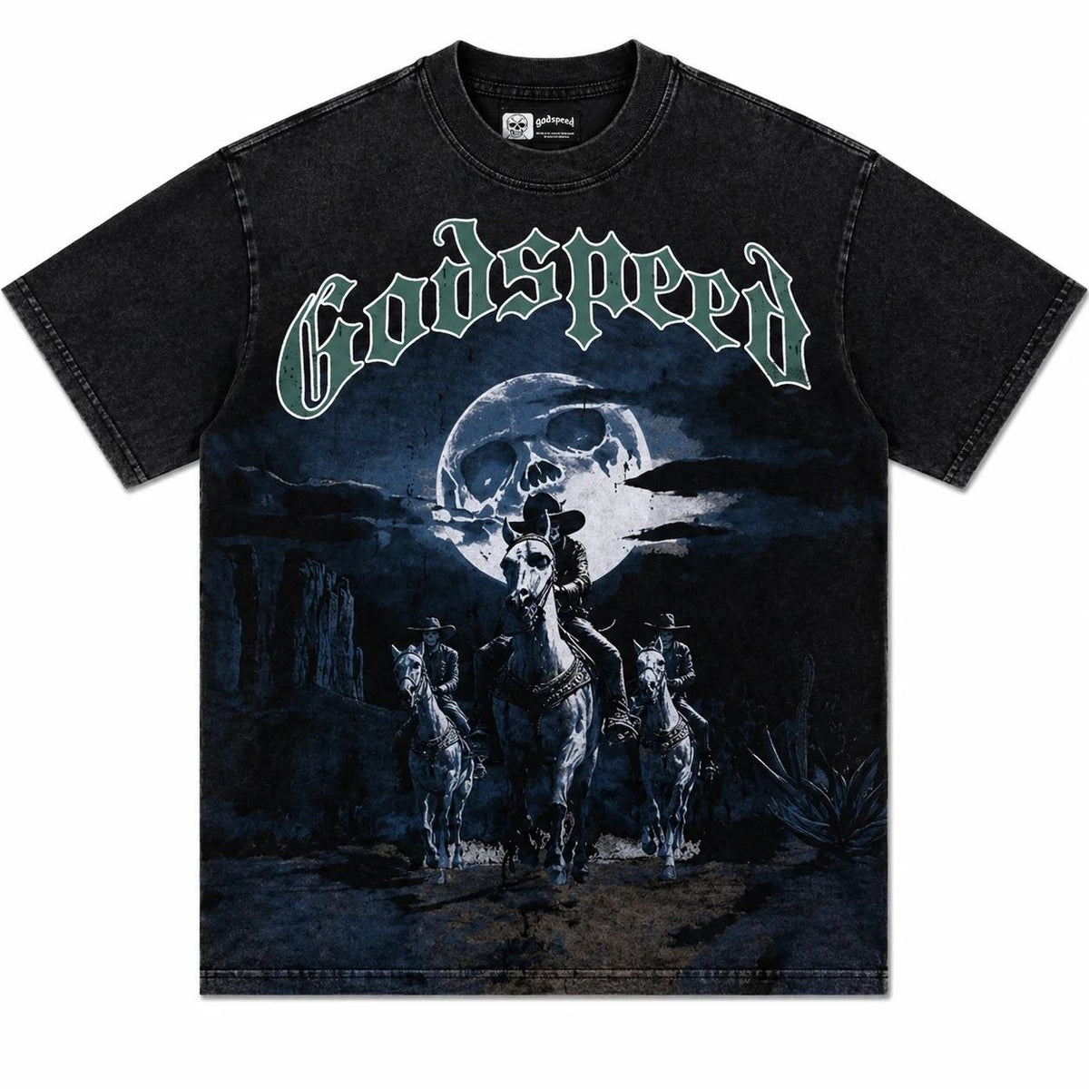 Godspeed Midnight Riders Skull T-Shirt Black