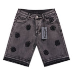 Godspeed Monogram Denim Shorts Grey