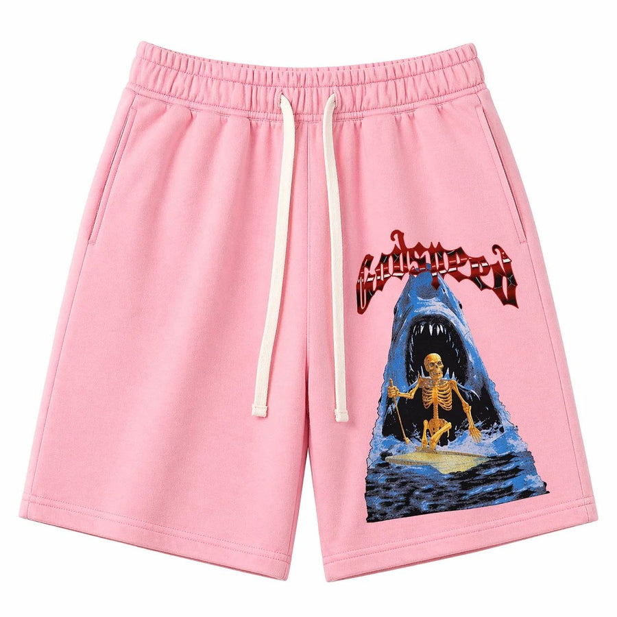 Godspeed Shark Skeleton Shorts Pink