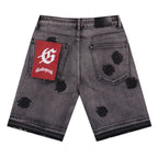 Godspeed Monogram Denim Shorts Grey