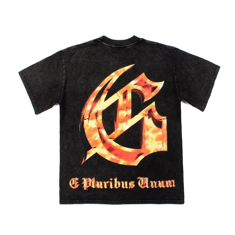 Godspeed Flame Logo & Skull Pyramid Graphic T-Shirt Black