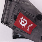 Godspeed Monogram Denim Shorts Grey