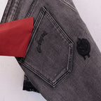 Godspeed Monogram Denim Shorts Grey