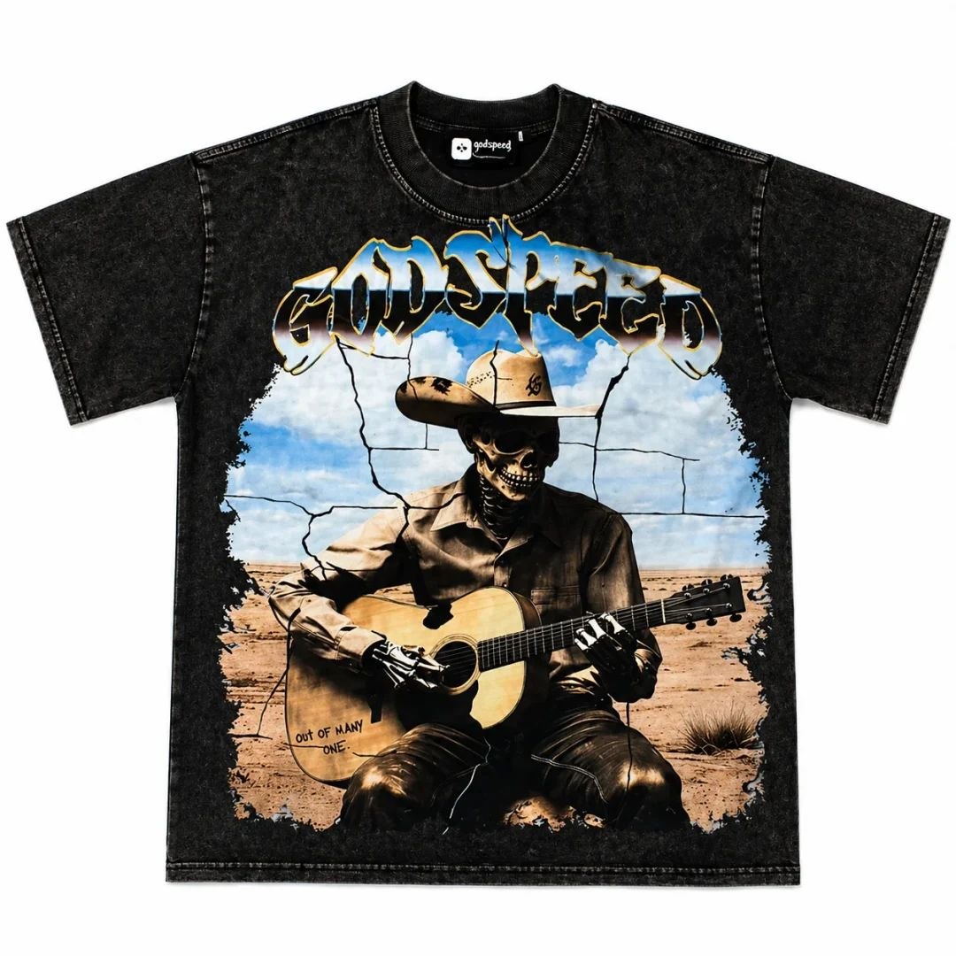 Godspeed Cowboy Skull T-Shirt Black