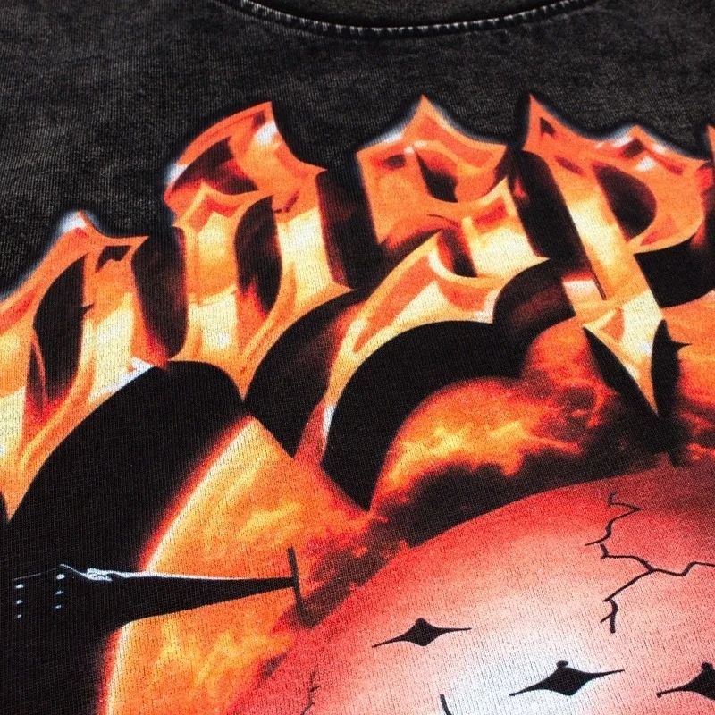 Godspeed Flame Logo & Skull Pyramid Graphic T-Shirt Black