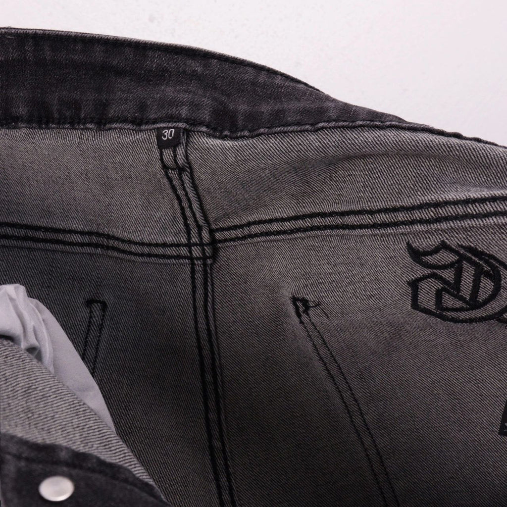 Godspeed Monogram Denim Shorts Grey
