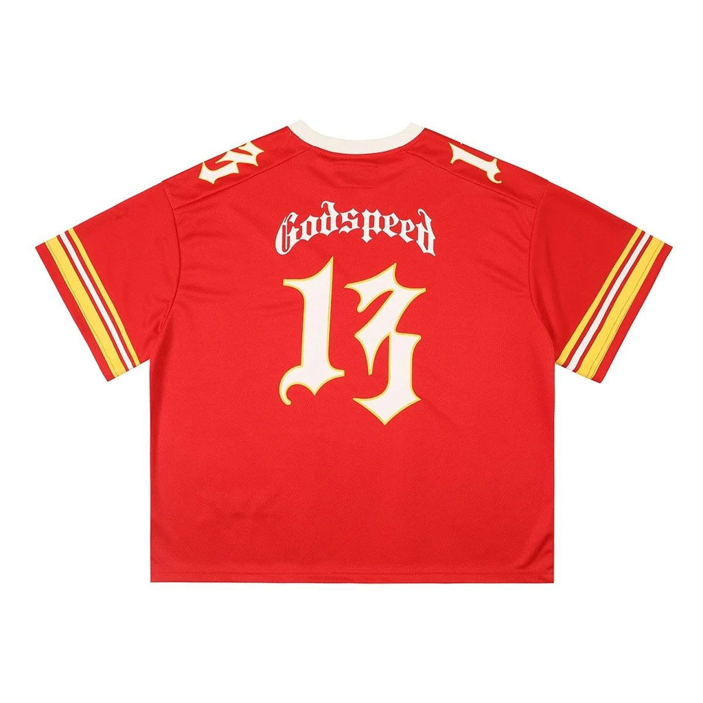 Godspeed Skull Jersey T-Shirt Red