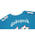 Godspeed Skull Jersey T-Shirt Blue
