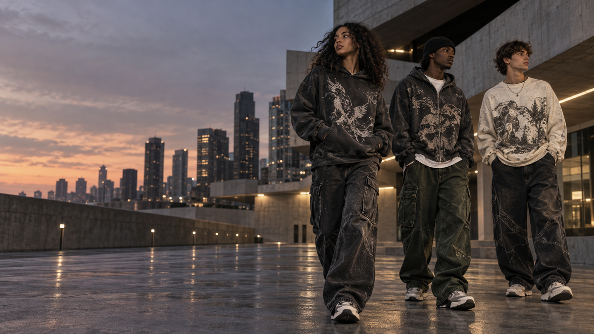 Streetwear editorial campaign in an urban setting