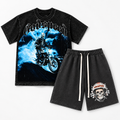 Godspeed Skeleton Rider Black T-Shirt and Skull Rider Black Shorts — both pieces included in the set