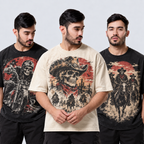 Male models wearing the three shirts in the Godspeed Skull Collection 3-Pack