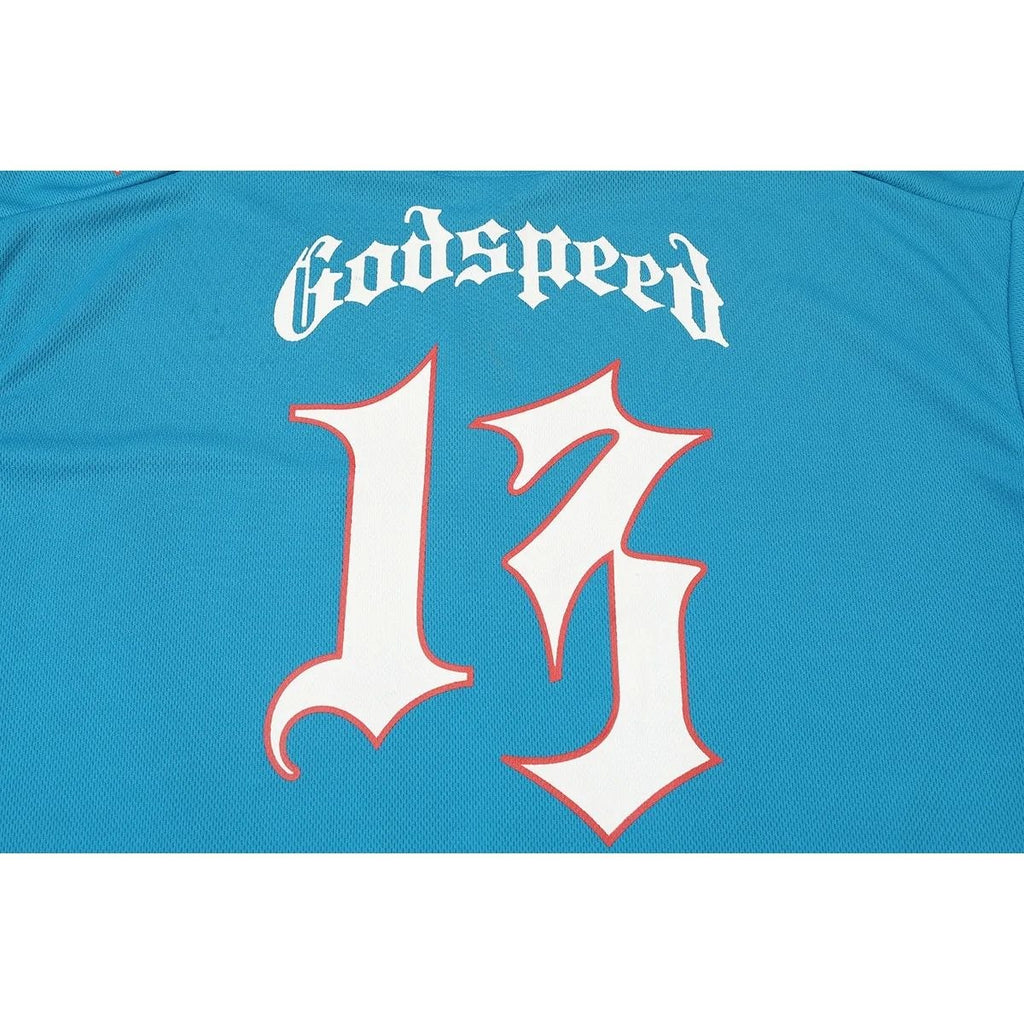 Godspeed Skull Jersey T-Shirt Blue