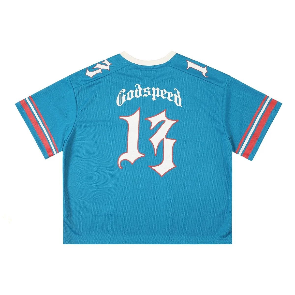 Godspeed Skull Jersey T-Shirt Blue