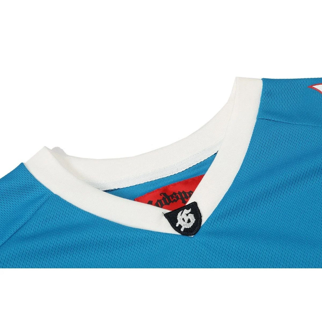 Godspeed Skull Jersey T-Shirt Blue