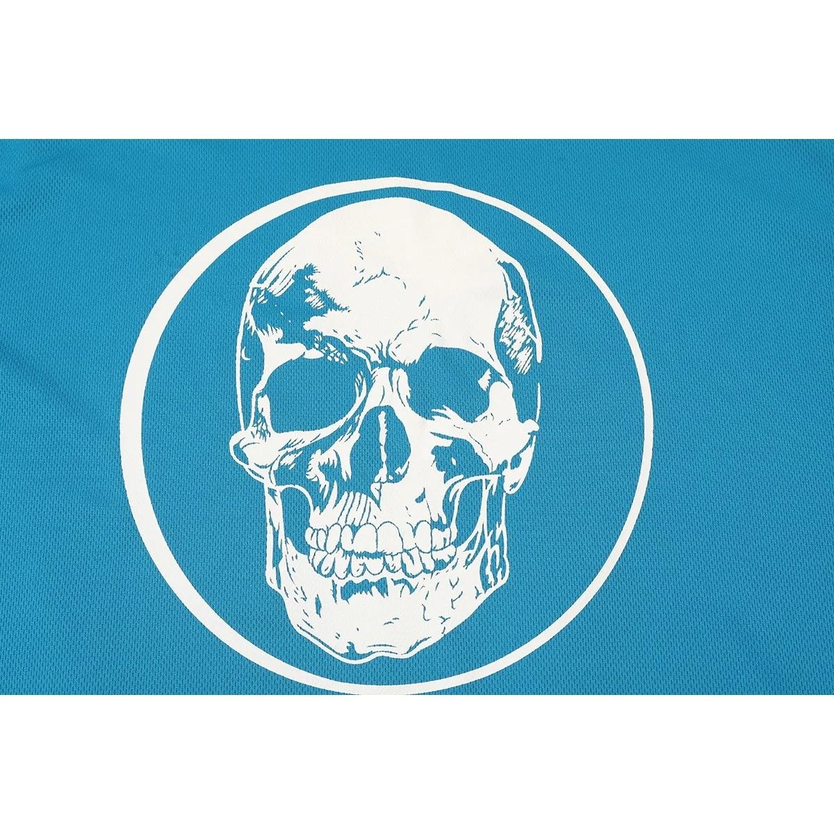 Godspeed Skull Jersey T-Shirt Blue